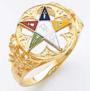O.E.S.. Raised emblem on open background rings