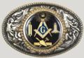 Masonic belt buckle oval