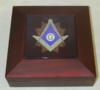 Masonic Mahogany Keepsake box  7"X 7"X 21/2