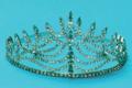 Lenora Ladies Ceremonial rhinestone crown in silver tone with all white stones