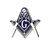 Masonic Lapel Pin Silvertone Blue Enamel