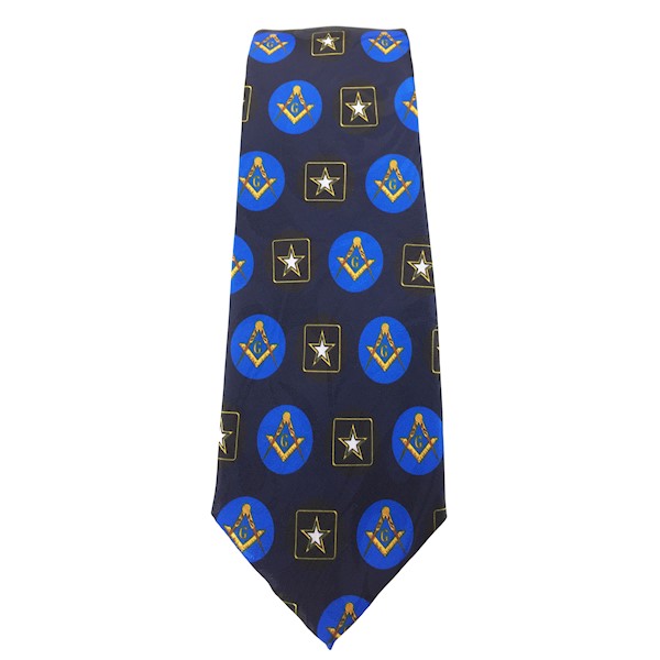 Masonic Army Navy Blue Tie