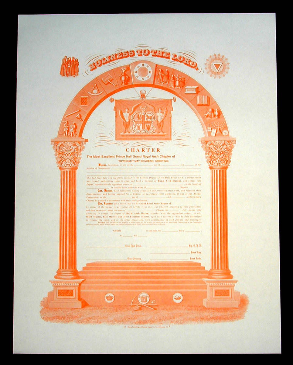 Prince Hall Royal Arch Mason Charter