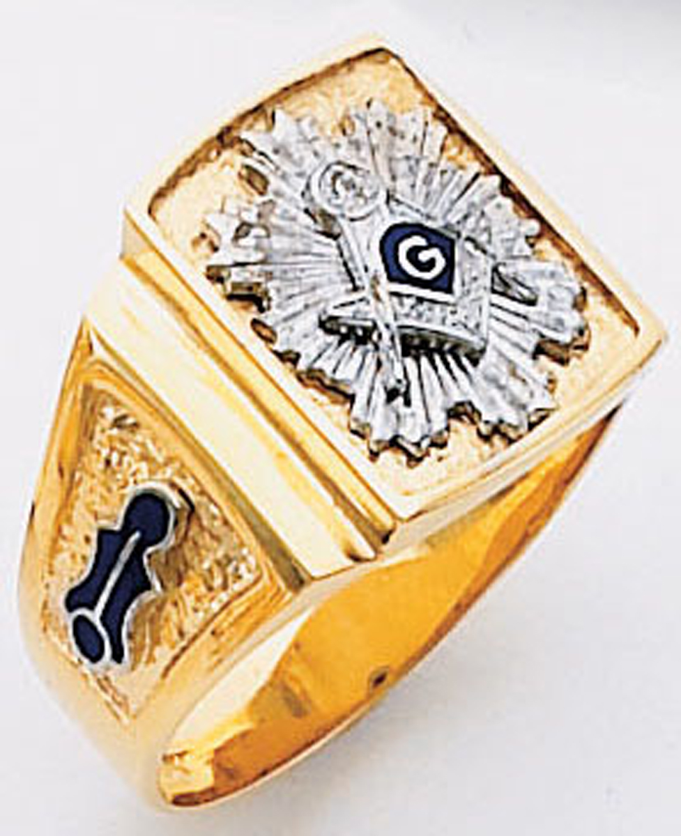 Gold Masonic Ring Solid Back 3352
