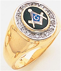 Masonic ring with 1/8 ct diamonds - 5049