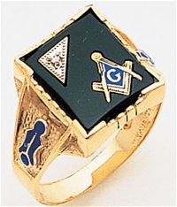 Masonic Ring with 1/2 pt diamond - 9937