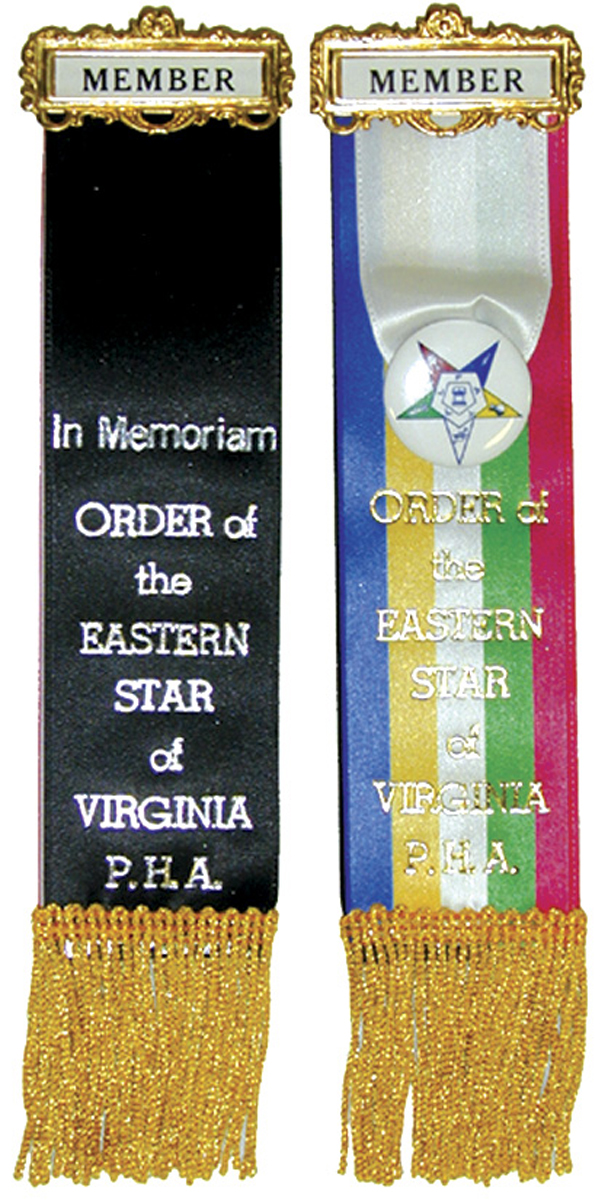 O.E.S. Reversible Badge with non-tarnish fringe (sold by dozen)