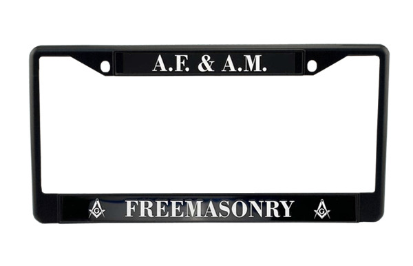 Masonic Black Metal License Plate Frame ***Limited Supply***