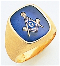 Master Mason Rings Square stone with S&C and "G" - 10KYG