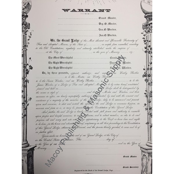 Masonic F&AM Blue Lodge Charter