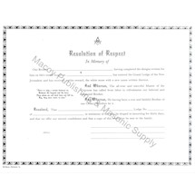 Masonic Resolution of Respect with Envelope