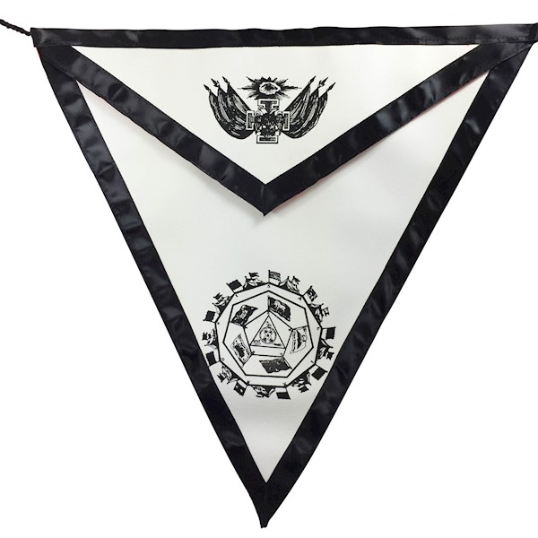 SCOTTISH RITE 96TH DEGREE APRON WITH EMBROIDERY COLLAR AND CUFF'S PURPLE-HSE 