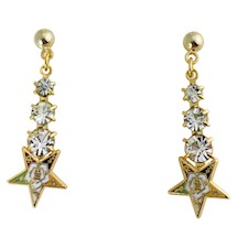 OES Past, Present, Future rhinestone  pierced earrings