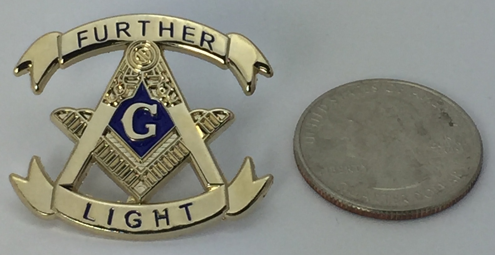 Masonic Square & Compass Lapel Pin - Gold & Black Freemason Jewelry (1 1/8'')
