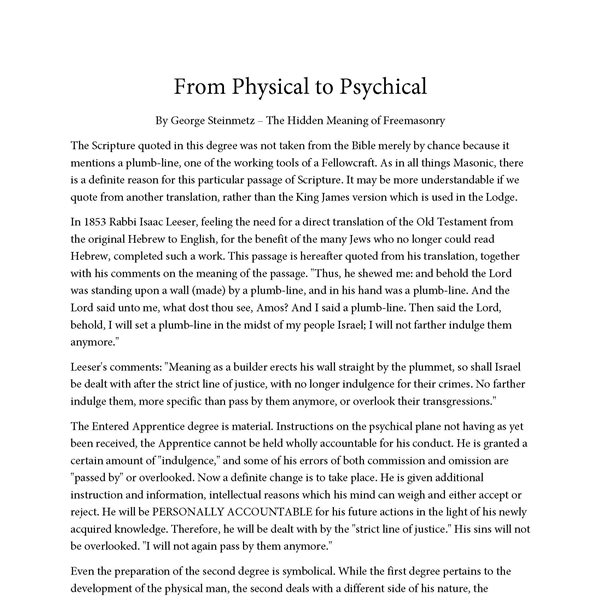 Physical or Psychical?