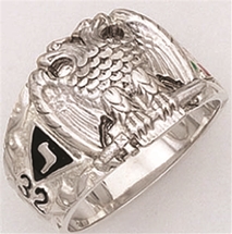 10k 33 Degree ring with black enamel 