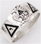 10k 33 Degree ring with black enamel 