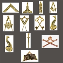 Gold Blue Lodge Officers Jewels