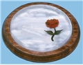 WOOD & LUCITE SOUND BLOCK with RED ROSE