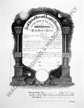 Masonic Membership Certificate  AF&AM