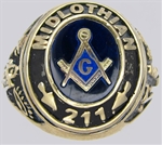 Custom Sterling Silver Masonic Lodge Ring 11010SS