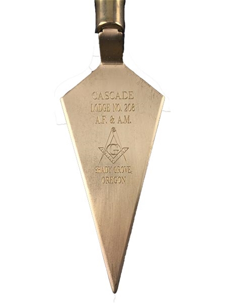 Personalized (1) Masonic Trowel gold finish 7 1/2"