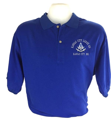 Blue Lodge Shirt Past Master w/ Square Compasses and Quadrant - XL Size ONLY