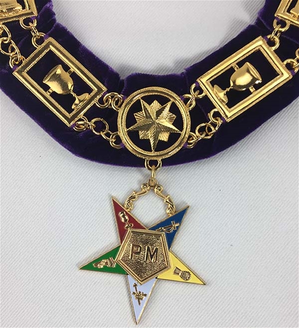 Masonic Collar DELUXE OES Order of EASTERN Star PURPLE Backing DMR-900GPWRS 