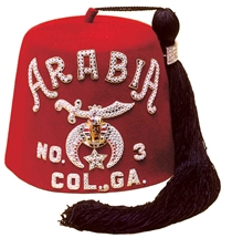 The Rhinestone Embroidered Shrine Fez -Single Row - Felt