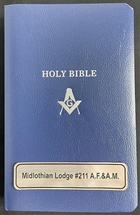 Blue World Gift Bible - Masonic emblem and Name plate