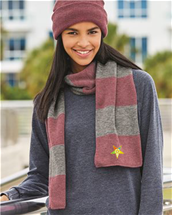 Rugby striped knit scarf
