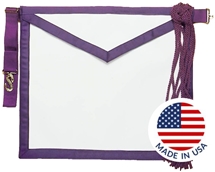 New Jersey Regulation Past Master Apron-Leather-Purple Lining - 14 x 16 inches