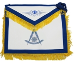 Masonic Past Master Apron with Yellow Gold Fringe