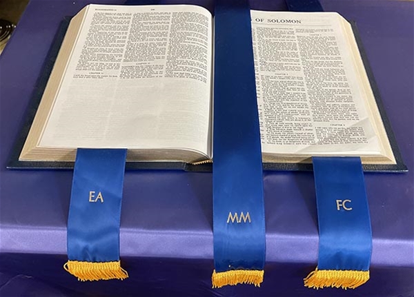 Masonic Royal Blue Altar Bible Marker for Blue Lodge - Set of 3