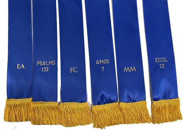 Masonic Royal Blue Altar Bible Marker for Blue Lodge - Set of 3