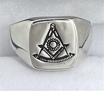 Master Mason ring round face with large S&C and "G" - 10KYG