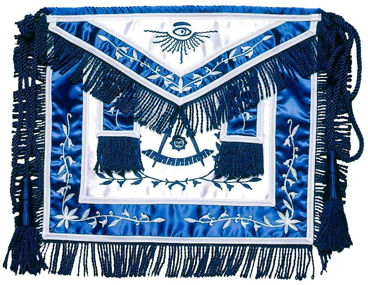 Masonic Past Master/ Officer Apron with Wreath Satin