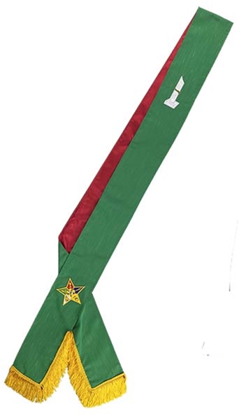 Plain Unlined Star Point Ribbon Sash with No officer emblem.