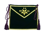 Purple Velvet Patron Apron with gilt Bullion Hand embroidery and fringe