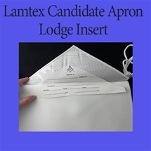 Masonic Lamtex Candidate Apron w Insert