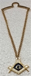 Masonic Tie Chain in gold tone with Masonic drop