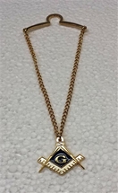 Masonic Tie Chain in gold tone with Masonic drop