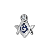 Masonic Lapel Pin 14K WG & Diamond