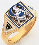 Masonic ring Enameled Round Front with S&C and "G" - 10KYG