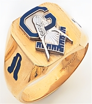 Masonic ring Enameled Round Front with S&C and "G" - 10KYG