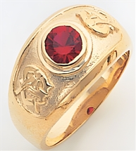 Masonic ring Square Birth stone with Square S&C and "G" - Sterling Silver