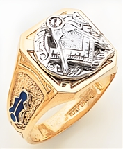 Gold Masonic Ring Solid Back 3174