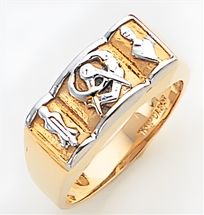 Gold Masonic Ring Open Back  3175