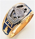 Gold Masonic Ring Solid Back 3179