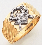 Gold Masonic Ring Solid Back 3214